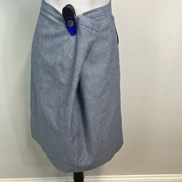 Kasper Skirt size 10 Blue Chambray Knee A Line Pockets Modest Casual Career - Picture 8 of 9